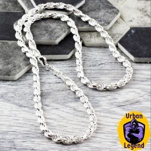 *NEW!* 22" 5.5MM 925 Silver Italian Rope Chain